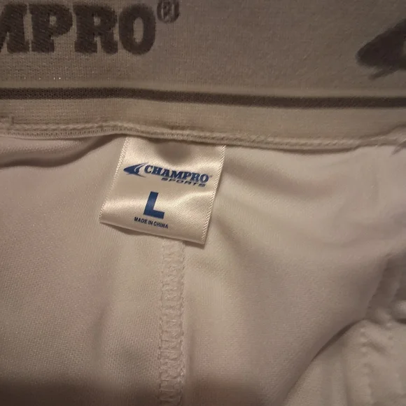 Champro Adult Large Baseball Pants, White With Blue Stripe Sports - Picture 4 of 7